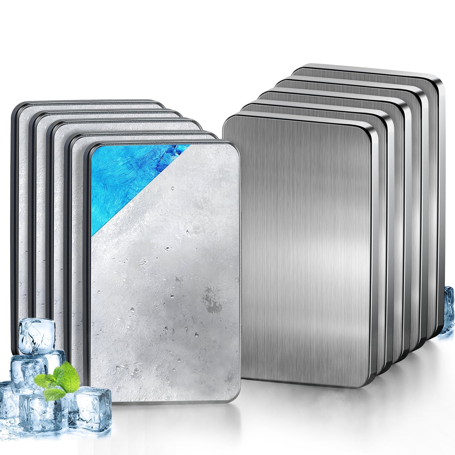 強力保冷剤 驚異の保冷力 2/4/6/8/10個セット【倍速凍結＆長時間保冷】ステンレス製アイス保冷剤